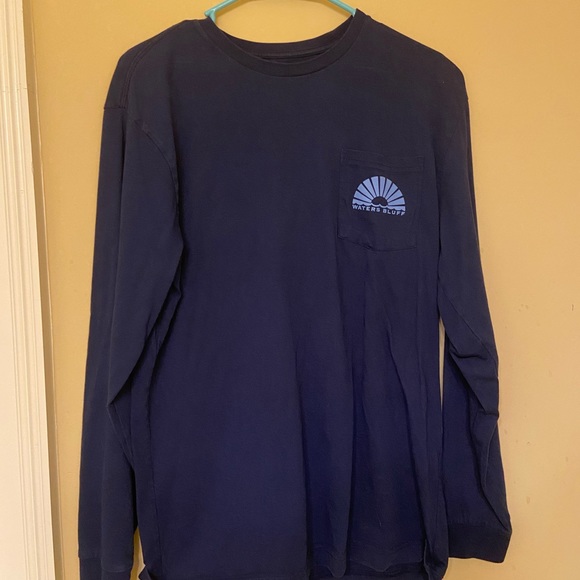 Men’s Navy Waters Bluff Long Sleeve Tee - Picture 1 of 4